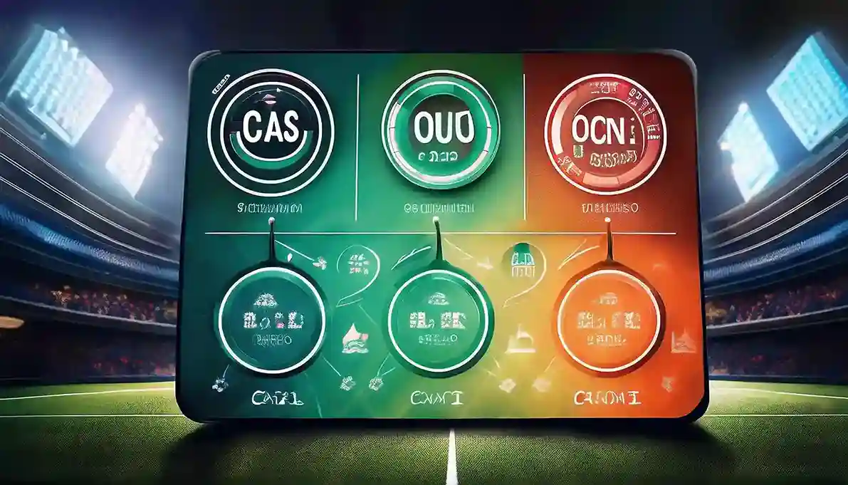 Betting options comparison board with three coloured badges on a Reddybook field